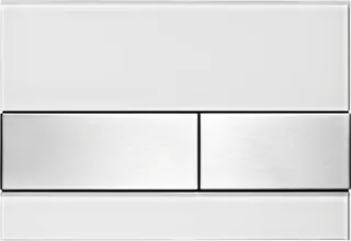 TECEsquare Glass Flush button - White Glass Stainless Steel buttons image